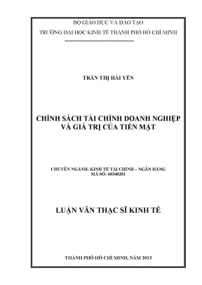 Chính sách tài chính doanh nghiệp và giá trị tiền mặt