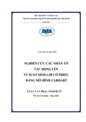 Nghiên cứu tỷ suất sinh lợi cổ phiếu bằng mô hình Carhart