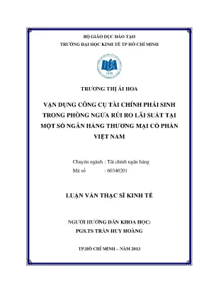Phòng ngừa rủi ro lãi suất bằng công cụ tài chính phái sinh