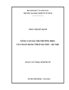 Nâng cao giá trị thương hiệu ngân hàng Sài Gòn - Hà Nội
