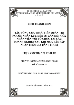 Tác động quản trị nguồn nhân lực đến sự gắn kết nhân viên