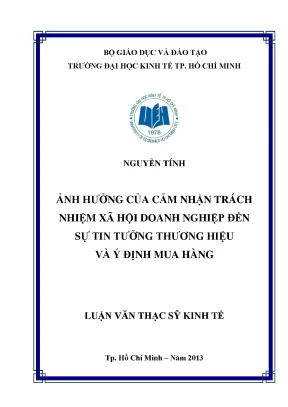 Ảnh hưởng CSR đến tin tưởng thương hiệu và ý định mua
