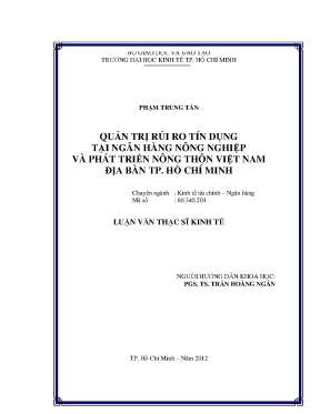 Quản trị rủi ro tín dụng tại Agribank TP.HCM