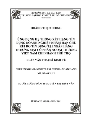 Hệ thống xếp hạng tín dụng doanh nghiệp tại ngân hàng