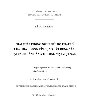 Giải pháp phòng ngừa rủi ro pháp lý tín dụng bất động sản