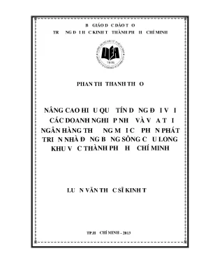 Nâng cao hiệu quả tín dụng cho doanh nghiệp nhỏ