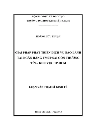 Giải pháp phát triển dịch vụ bảo lãnh ngân hàng