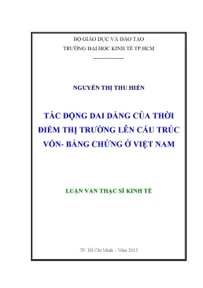 Tác động thời điểm thị trường lên cấu trúc vốn Việt Nam