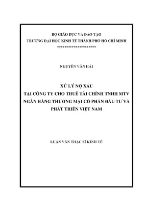 Xử lý nợ xấu tại công ty cho thuê tài chính