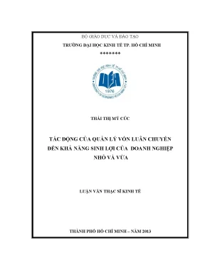 Tác động quản lý vốn luân chuyển đến lợi nhuận doanh nghiệp