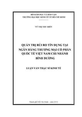 Quản trị rủi ro tín dụng tại ngân hàng Bình Dương