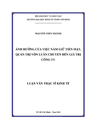 Ảnh hưởng tiền mặt đến giá trị công ty