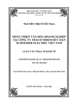 Hoàn thiện văn hóa doanh nghiệp tại Schneider Electric