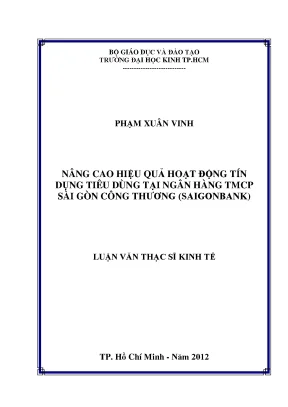 Nâng cao hiệu quả tín dụng tiêu dùng tại Saigonbank