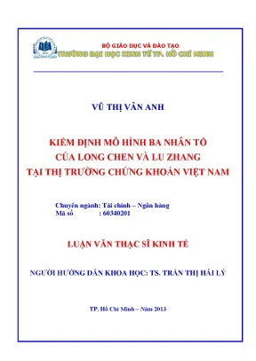 Kiểm định mô hình ba nhân tố tại TTCK Việt Nam