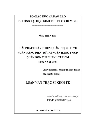 Giải pháp quản trị dịch vụ ngân hàng điện tử 2020