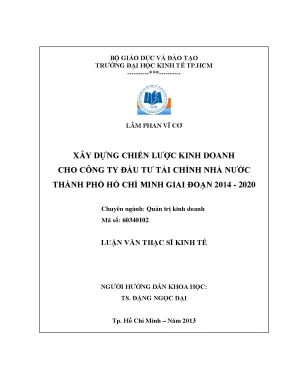 Chiến lược kinh doanh cho công ty đầu tư tài chính 2014-2020