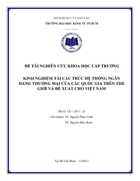 Tái cấu trúc ngân hàng thương mại: Kinh nghiệm và đề xuất