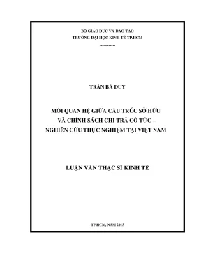 Mối quan hệ cấu trúc sở hữu và chính sách trả cổ tức tại