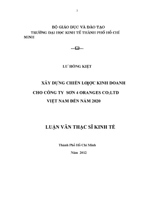 Chiến lược kinh doanh cho 4 Oranges Co., Ltd đến 2020