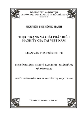 Thực trạng và giải pháp điều hành tỷ giá tại Việt Nam