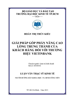 Giải pháp nâng cao lòng trung thành khách hàng Vietinbank