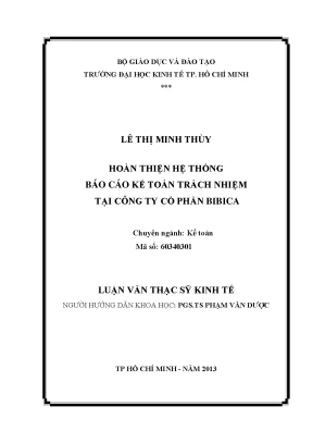 Hoàn thiện hệ thống báo cáo kế toán tại Bibica