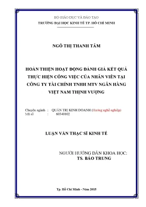 Hoàn thiện đánh giá kết quả công việc nhân viên tại VPBank