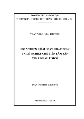 Hoàn thiện kiểm soát hoạt động tại Pisico