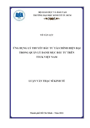 Ứng dụng lý thuyết tài chính trong quản lý danh mục đầu