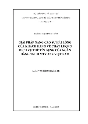 Nâng cao sự hài lòng khách hàng dịch vụ thẻ tín dụng