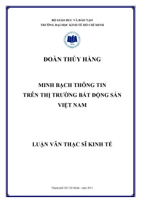 Minh Bạch Thông Tin Bất Động Sản Việt Nam
