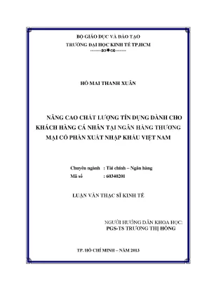 Nâng cao chất lượng tín dụng cá nhân tại Eximbank