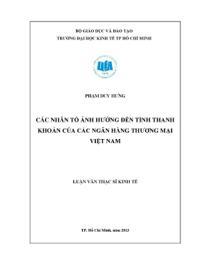 Nhân tố ảnh hưởng đến tính thanh khoản ngân hàng Việt Nam