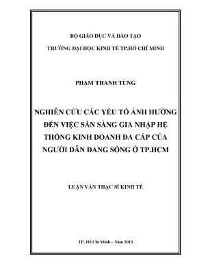 Nghiên cứu yếu tố gia nhập kinh doanh đa cấp tại HCM
