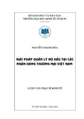 Giải pháp quản lý nợ xấu ngân hàng Việt Nam