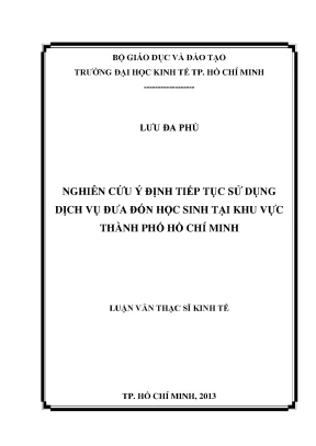 Nghiên cứu ý định sử dụng dịch vụ đưa đón học sinh