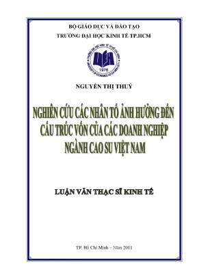 Nhân tố ảnh hưởng đến cấu trúc vốn doanh nghiệp cao su