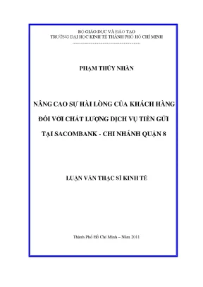 Nâng cao sự hài lòng khách hàng tại Sacombank Quận 8