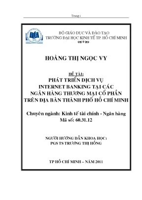 Phát triển dịch vụ Internet Banking tại TP.HCM