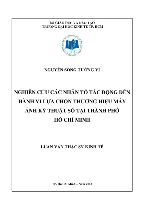 Nghiên cứu hành vi lựa chọn thương hiệu máy ảnh tại HCM