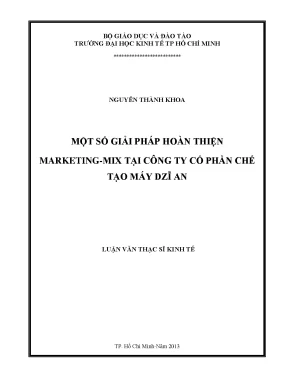 Giải pháp hoàn thiện marketing mix tại DZIMA