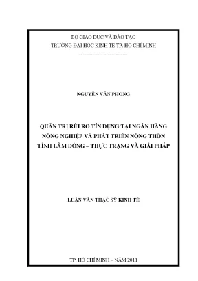 Quản trị rủi ro tín dụng tại ngân hàng Lâm Đồng