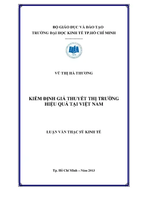 Kiểm định giả thuyết thị trường hiệu quả tại Việt Nam
