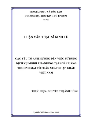 Yếu tố ảnh hưởng đến dịch vụ mobile banking tại Eximbank