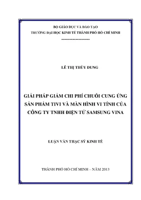 Giải pháp giảm chi phí chuỗi cung ứng tivi Samsung Vina