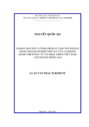 Nâng cao chất lượng dịch vụ cho vay doanh nghiệp nhỏ