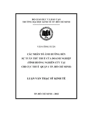 Nhân tố ảnh hưởng đến tuân thủ thuế doanh nghiệp