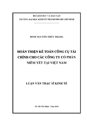 Hoàn thiện kế toán công cụ tài chính cho công ty cổ phần