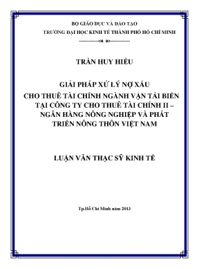 Giải pháp xử lý nợ xấu cho thuê tài chính vận tải biển
